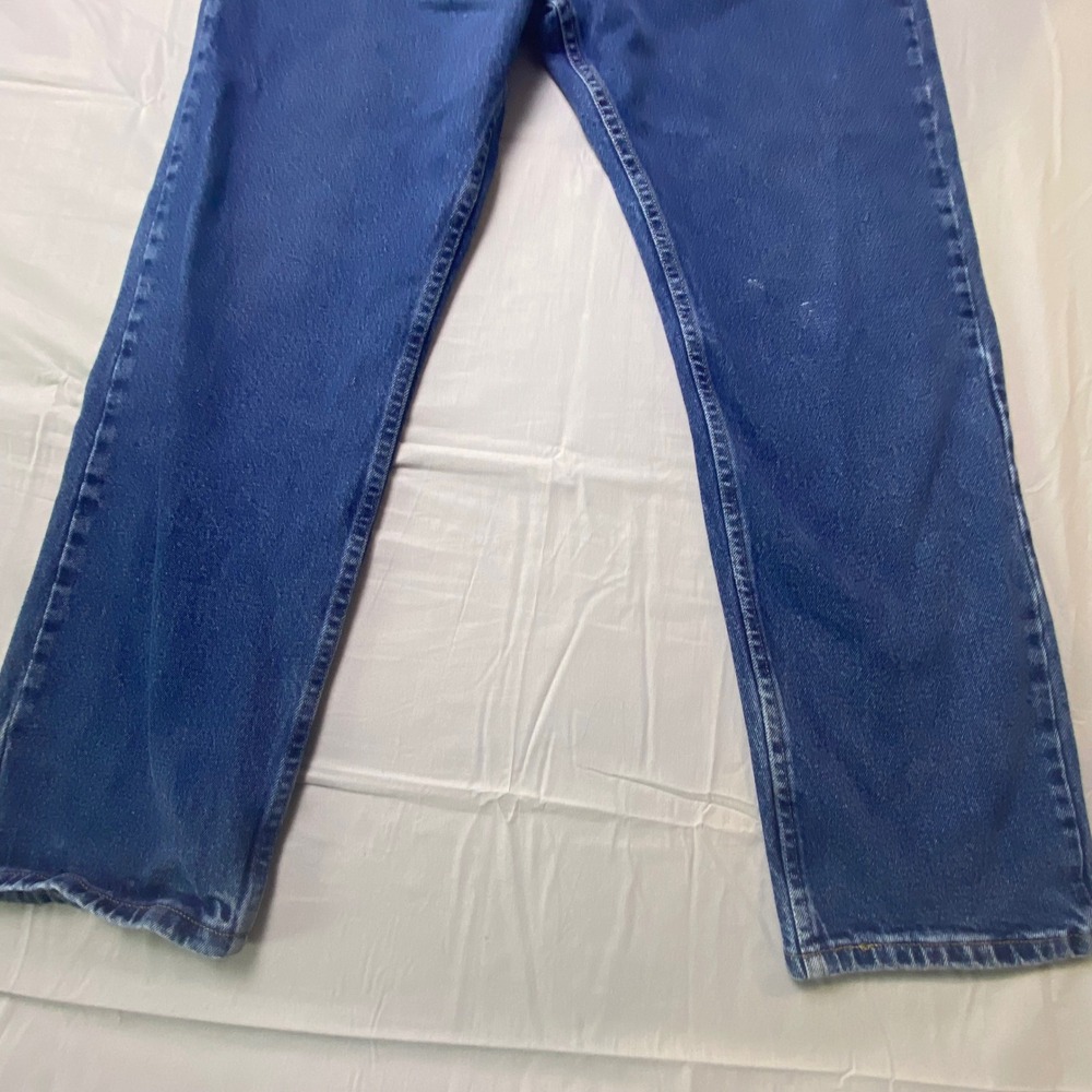 Wrangler Mens Straight Leg Jeans Blue Denim Workwear Rugged Work Tough 38x30 - Picture 3 of 16
